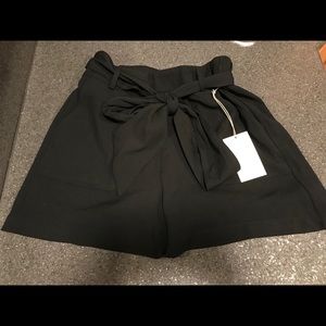 Black tie shorts